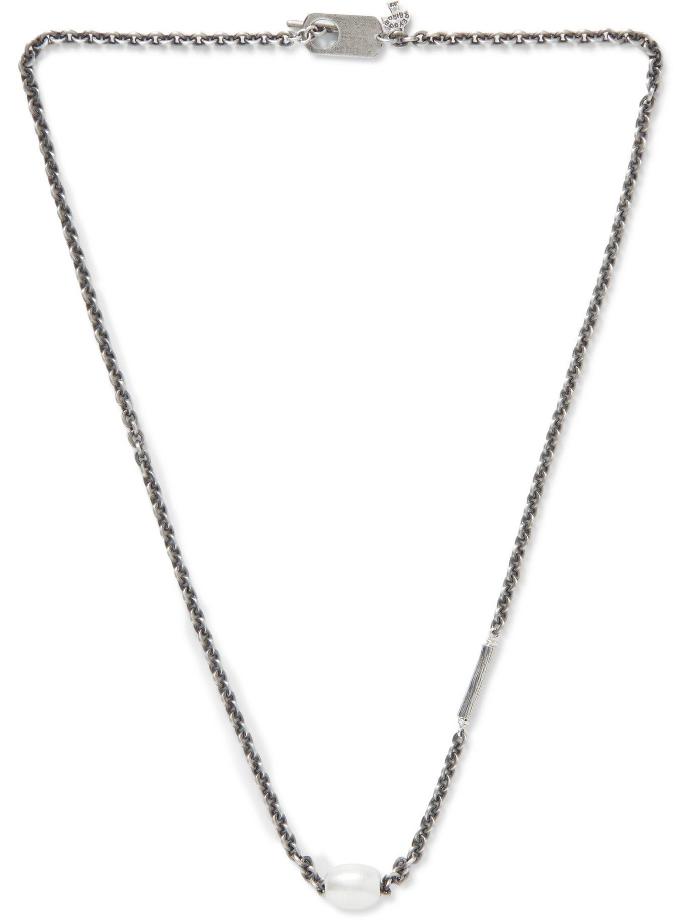 Halo Sterling Silver Pearl Necklace 