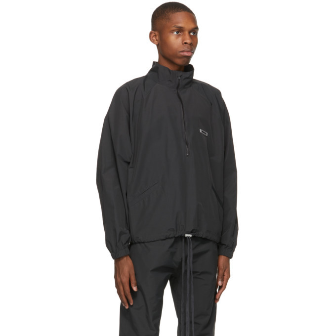 Essentials Black HalfZip Track Jacket Essentials