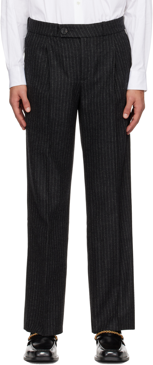 Ernest W. Baker Gray Pinstripe Trousers
