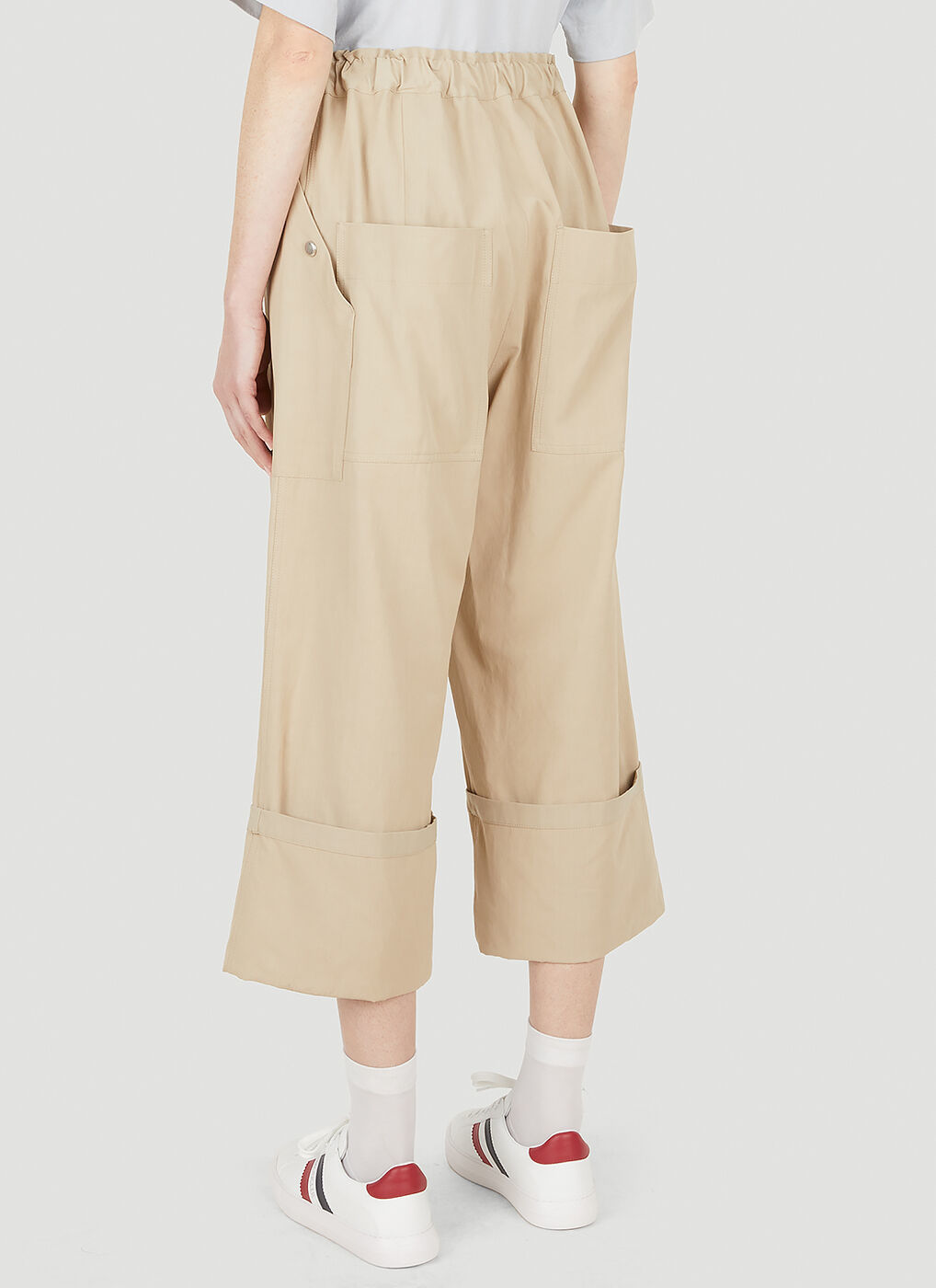 Wide Leg Trousers in White Moncler