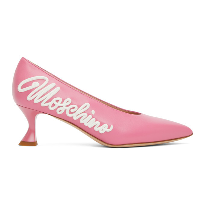 moschino logo heels