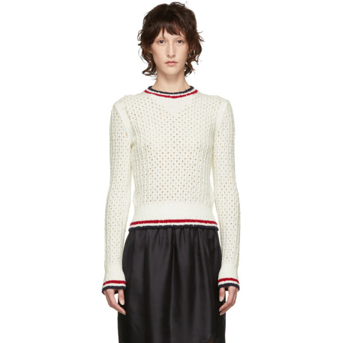 white open stitch sweater
