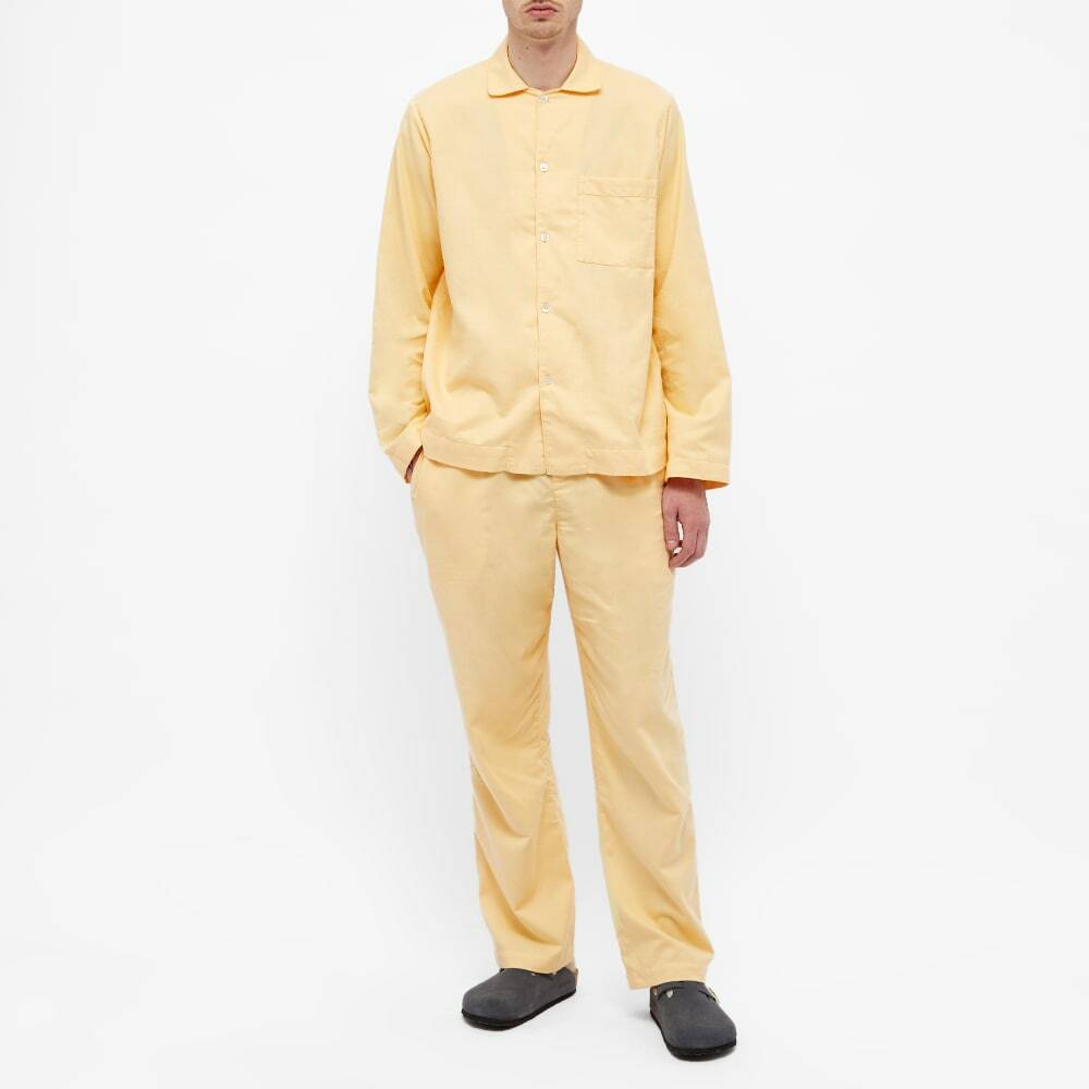 Tekla Fabrics Men's Flannel Sleep Shirt in Gentle Yellow Tekla Fabrics