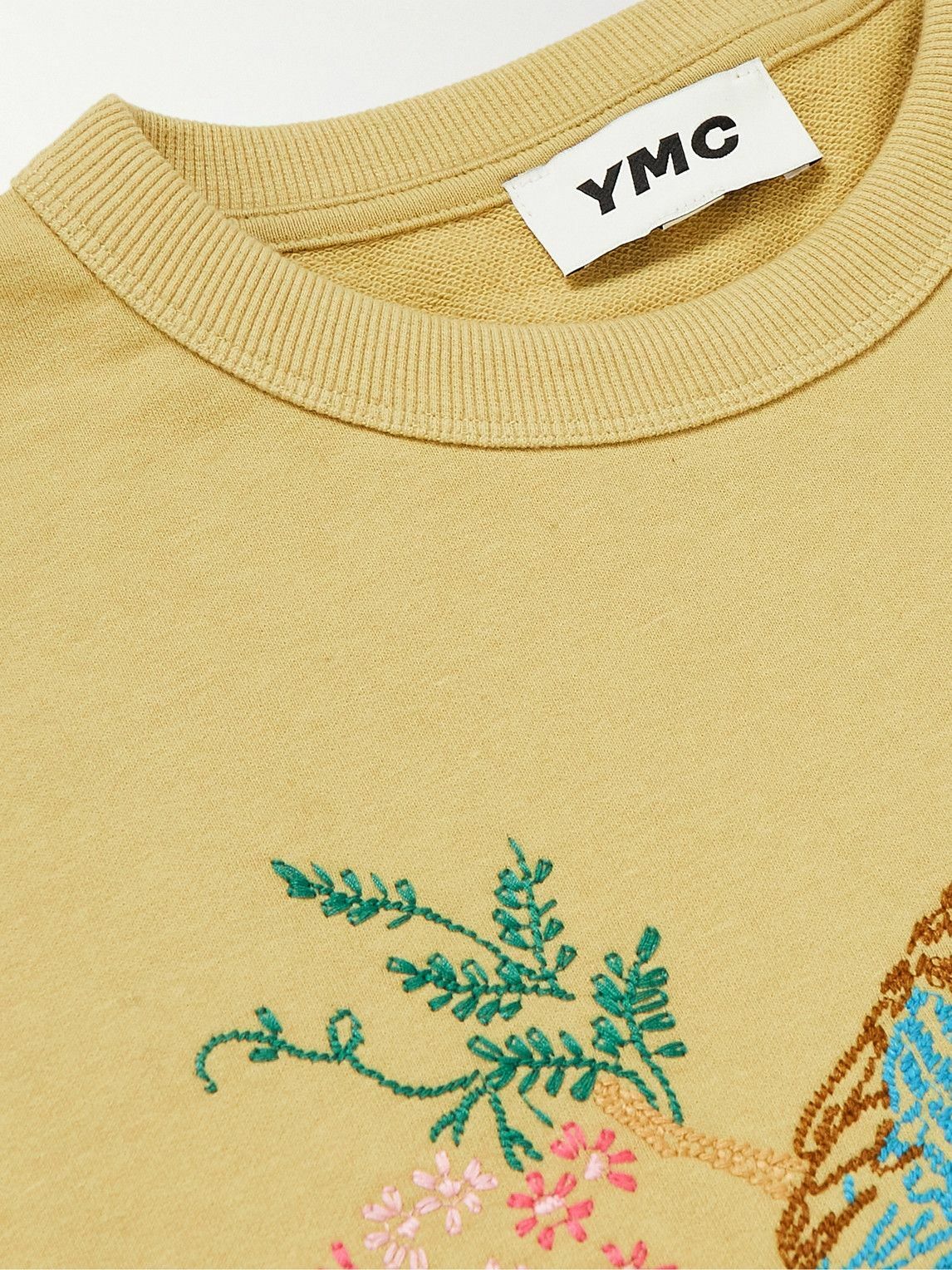 YMC - Daisy Age Embroidered Cotton-Jersey Sweatshirt - Yellow YMC