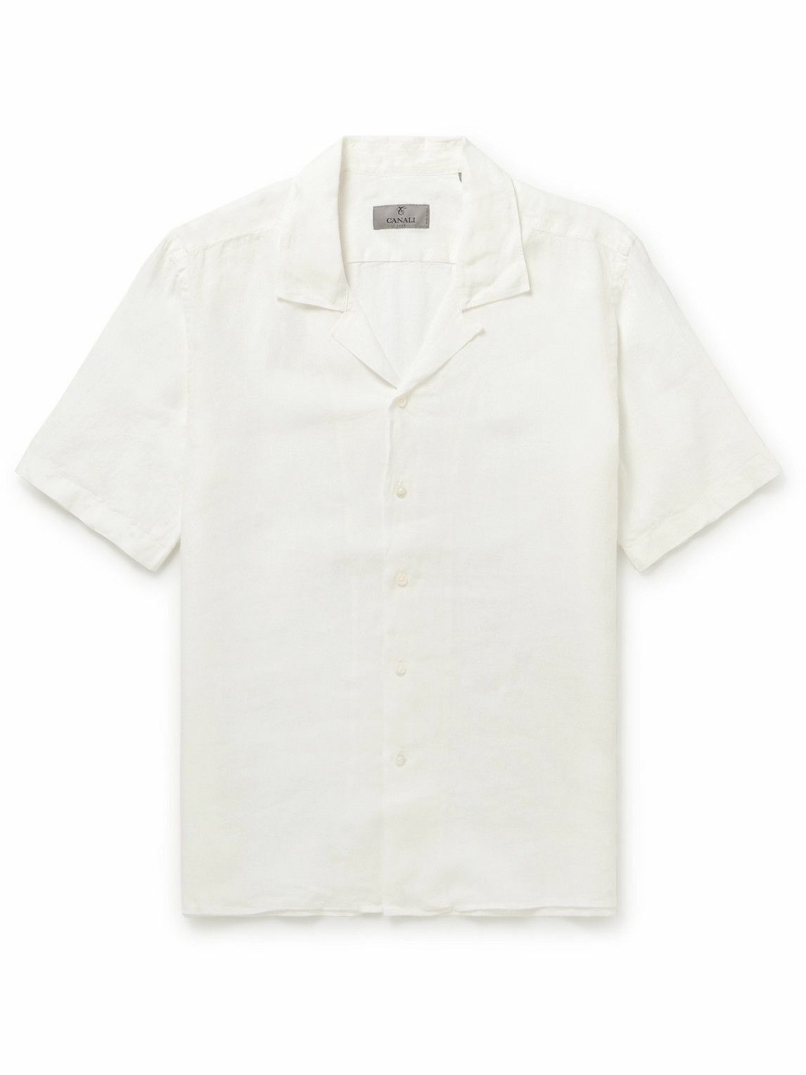 Canali - Convertible-Collar Linen Shirt - White Canali