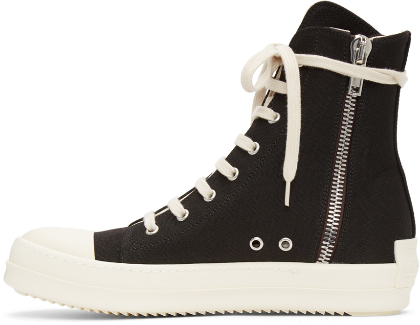 Rick Owens Drkshdw Black License Plate High Sneakers Rick Owens Drkshdw