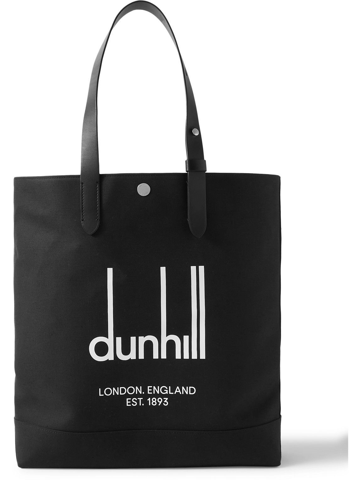 Dunhill - Legacy Leather-Trimmed Logo-Print Cotton-Canvas Tote Bag Dunhill