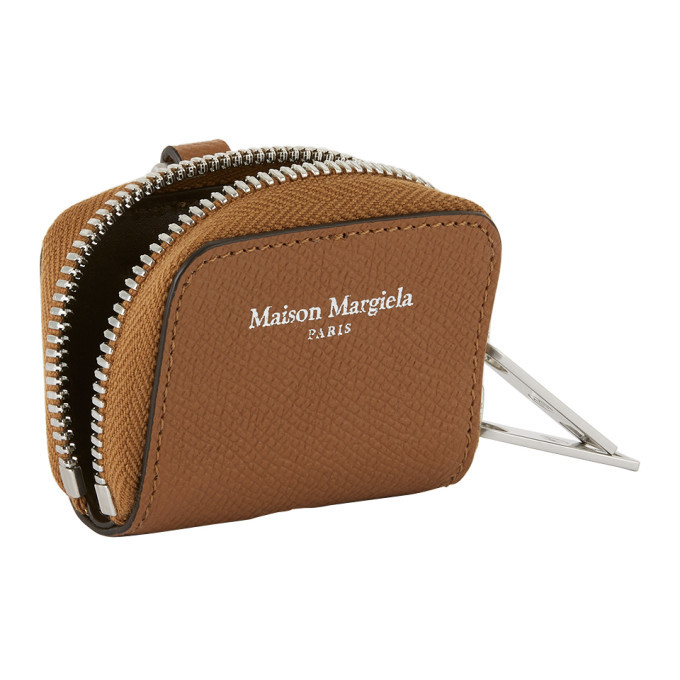 Maison Margiela Tan Leather Logo AirPods Pro Case Maison Margiela