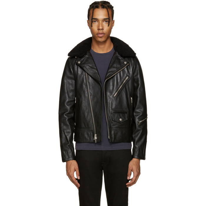 Rag and Bone Black Leather Buzz Jacket Rag and Bone