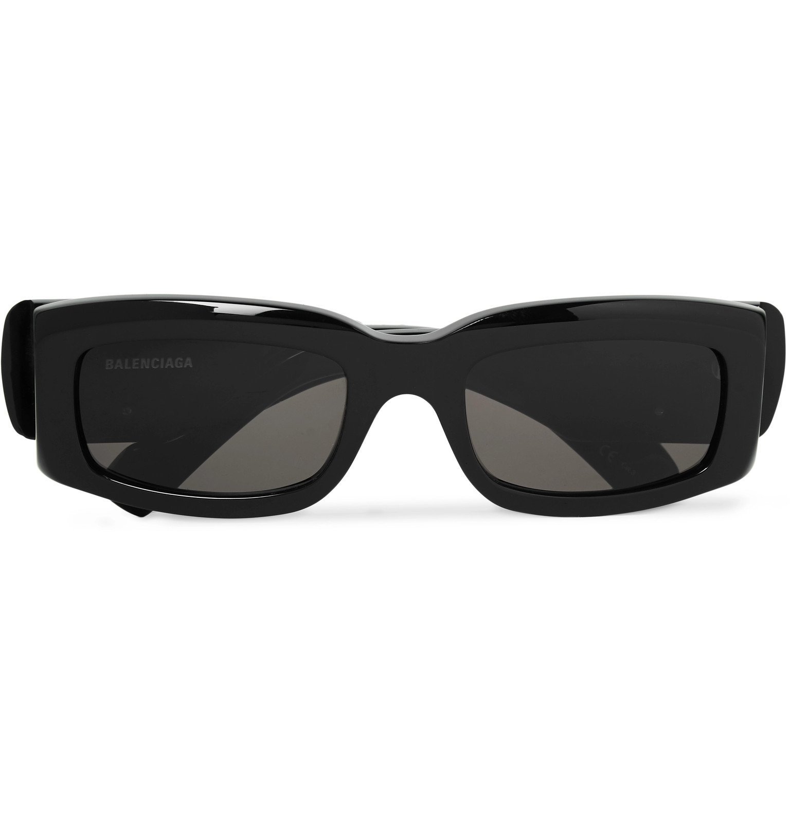 - Rectangle-Frame Acetate Sunglasses - Black Balenciaga