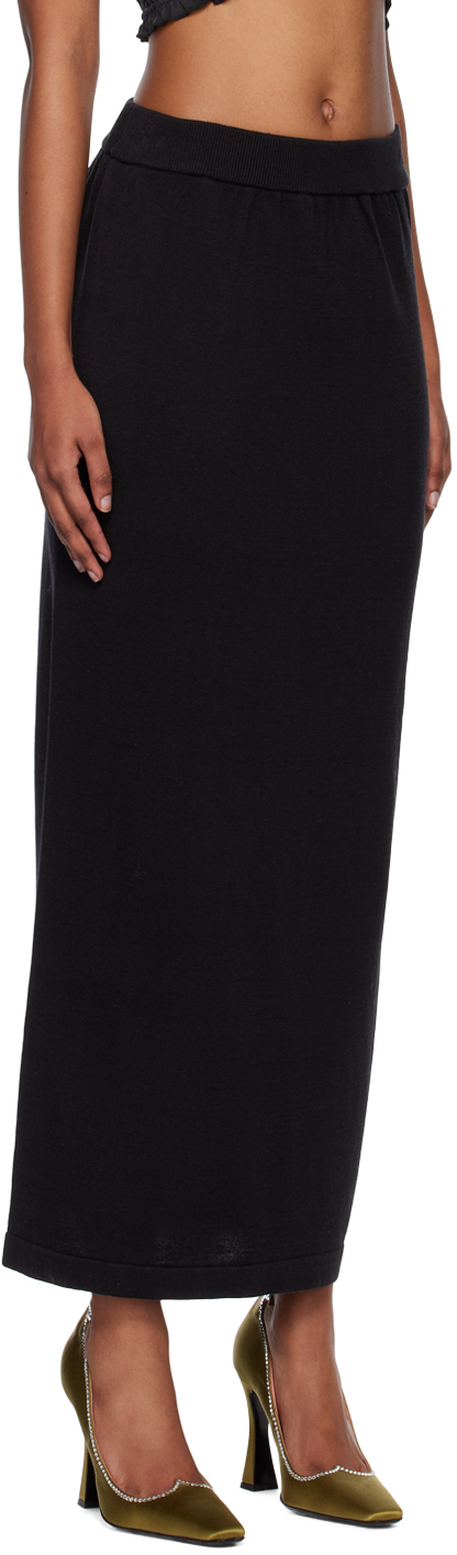 Black Straight Midi Skirt main image 0