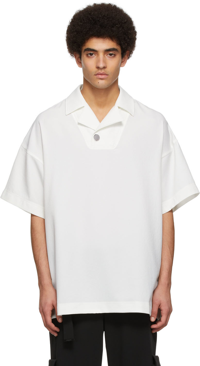 Wooyoungmi White Polyester Polo Wooyoungmi