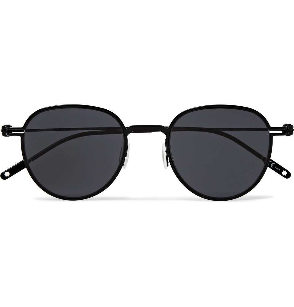 Montblanc - Round-Frame Metal Sunglasses - Black Montblanc