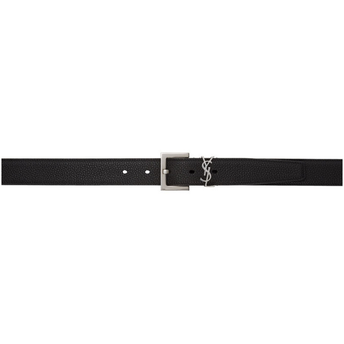 saint laurent black square monogramme belt