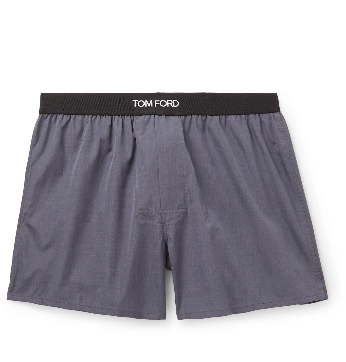 TOM FORD - Cotton Boxer Shorts - Gray TOM FORD