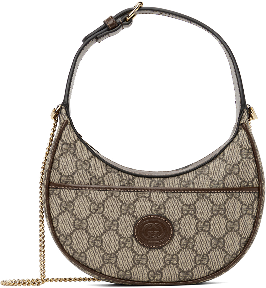 Gucci Brown GG HalfMoon Bag Gucci