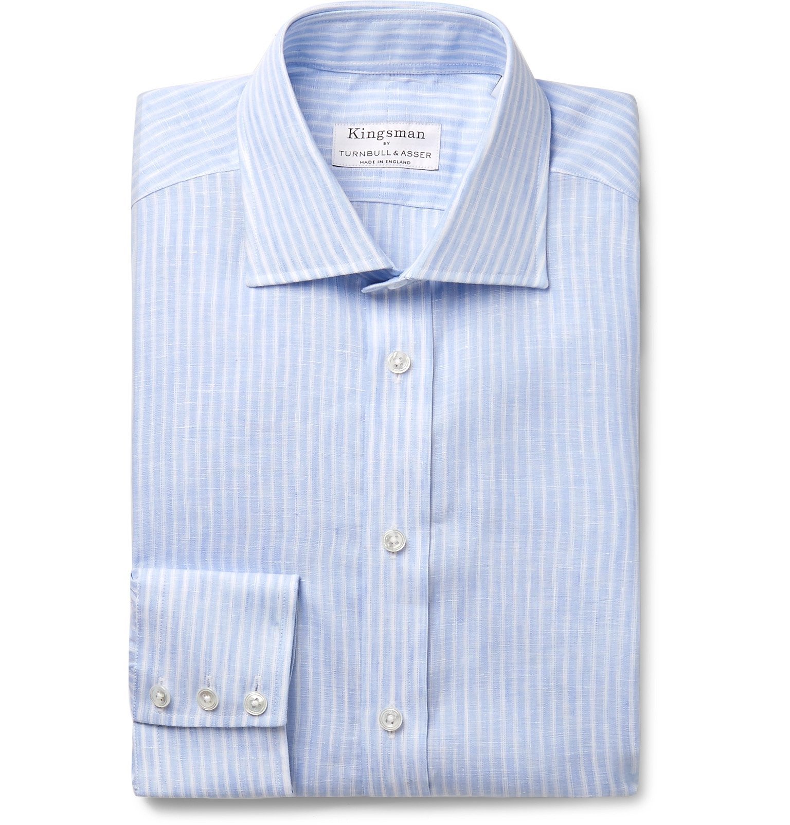 turnbull & asser light blue striped shirt