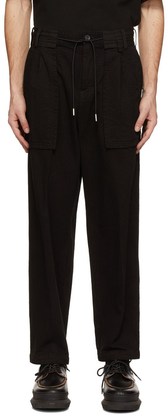 sacai Black Cotton Trousers Sacai