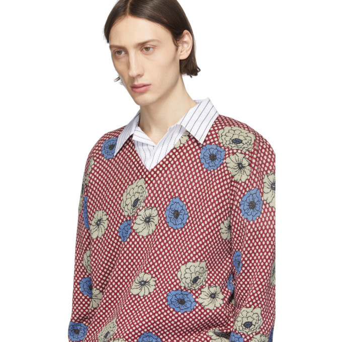 Marni Burgundy Flower Print Sweater Marni
