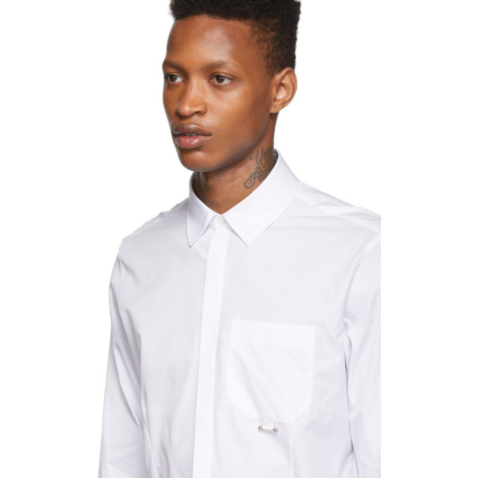 Neil Barrett White Patch Pocket Piercing Shirt Neil Barrett