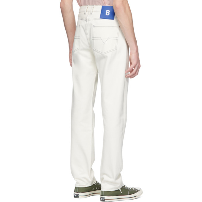 Band of Outsiders White Raw Denim Regular Fit Jeans Band of Outsiders