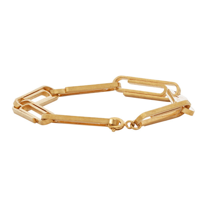 off white paperclip bracelet gold