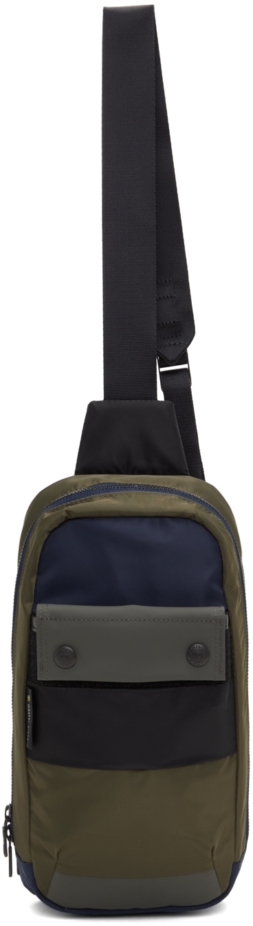 aged gray backpack