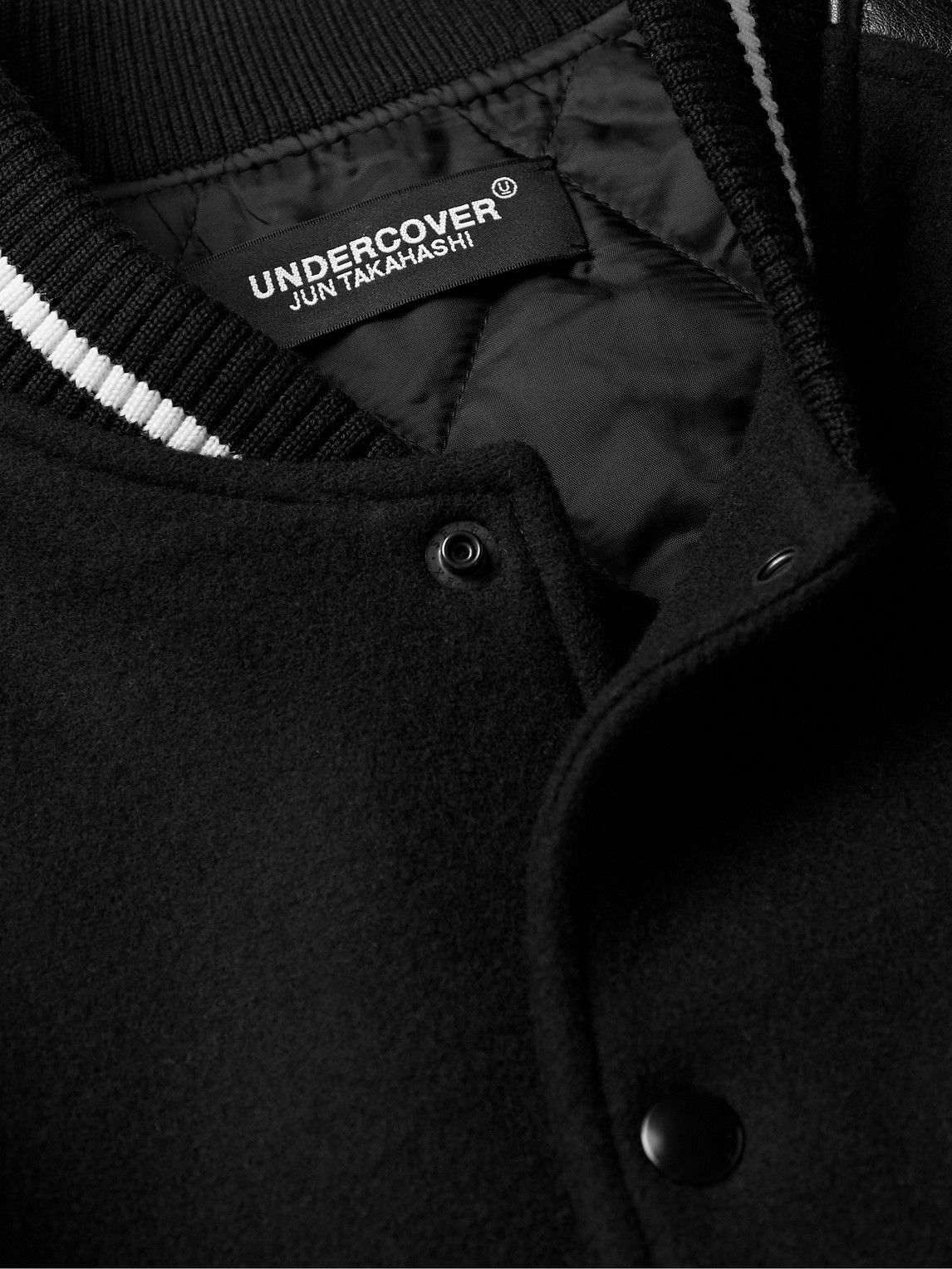 UNDERCOVER Appliquéd WoolBlend Felt and Leather Varsity Jacket