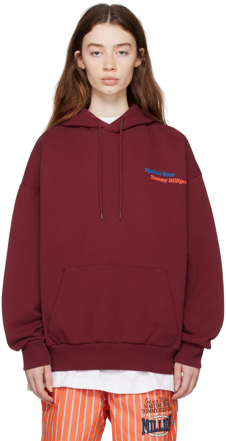 Martine Rose Burgundy Tommy Jeans Edition Hoodie Martine Rose