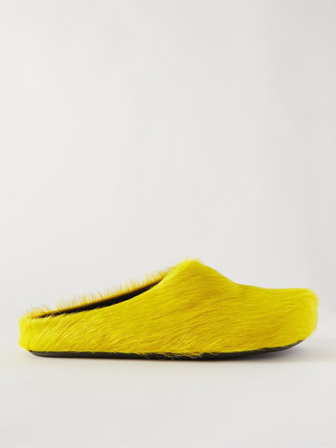 Marni - Fussbett Calf Hair Slippers - Yellow Marni