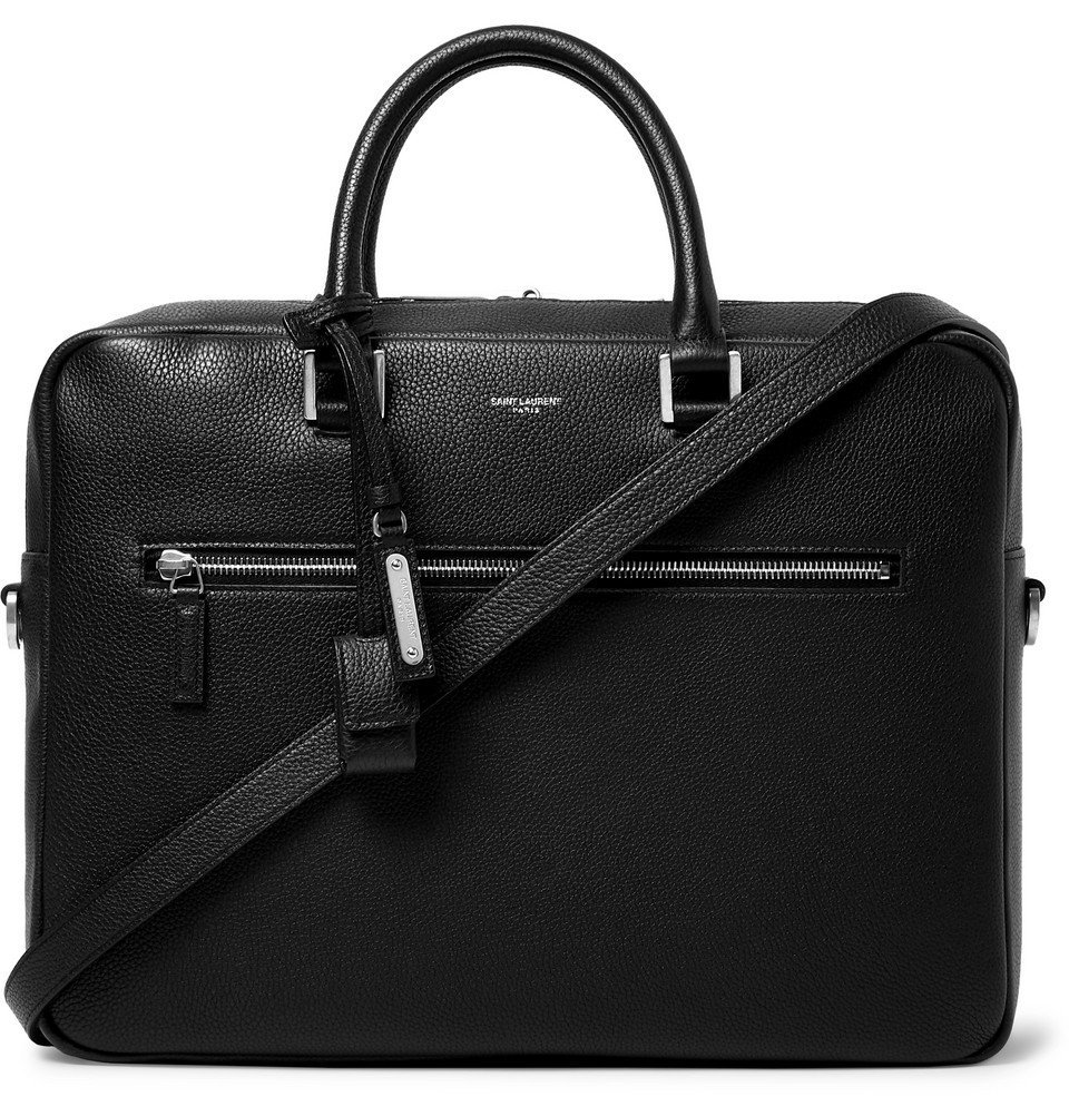 SAINT LAURENT - Full-Grain Leather Briefcase - Black Saint Laurent