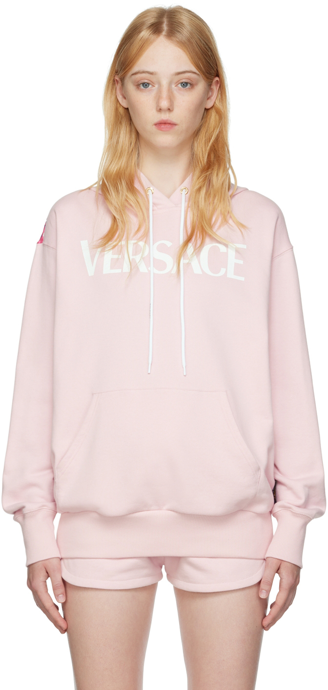 Versace Pink Cotton Hoodie Versace