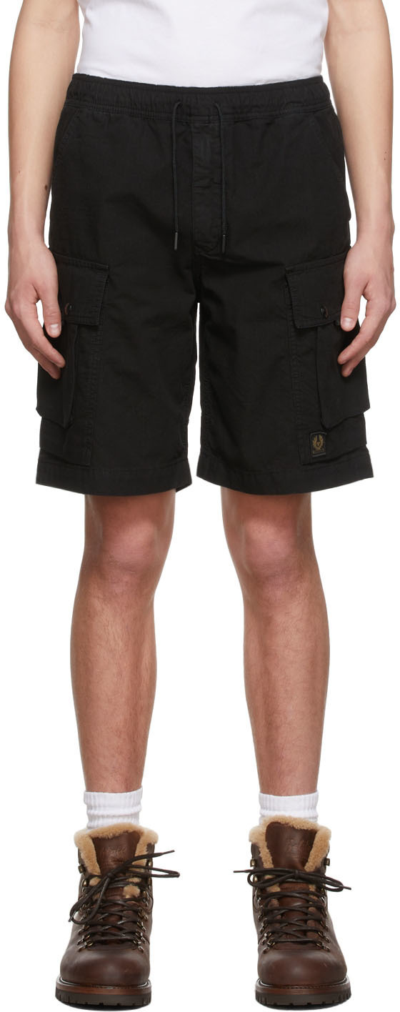 black tactical cargo shorts