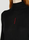 Logo Jacquard Roll Neck Sweater in Black