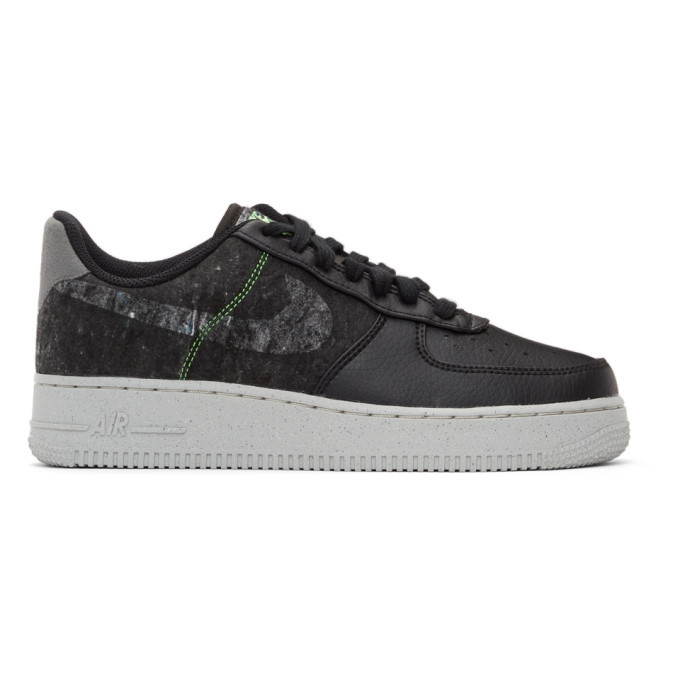 Nike Black and Green Air Force 1 07 Sneakers Nike