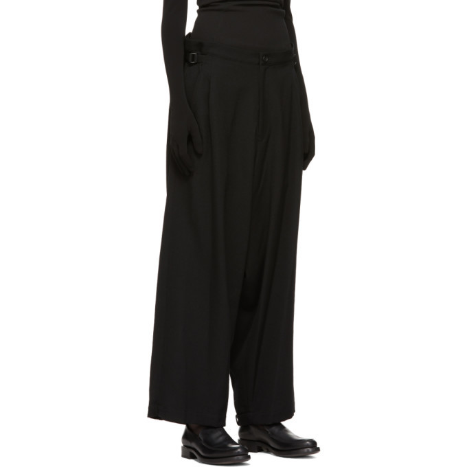 Yohji Yamamoto Black Wide Belt Trousers Yohji Yamamoto