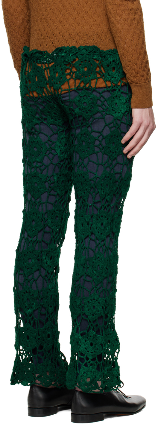 Bloke Green Crochet Pants Bloke