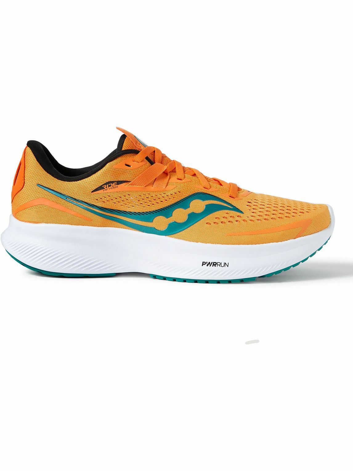 Photo: Saucony - Ride 15 Rubber-Trimmed Mesh Running Sneakers - Orange