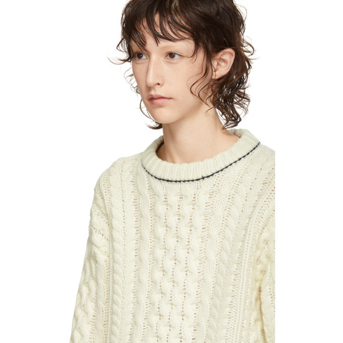 bone White Brighton Aran Sweater Rag 