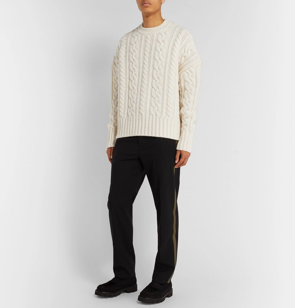 AMI - Oversized Cable-Knit Wool Sweater 