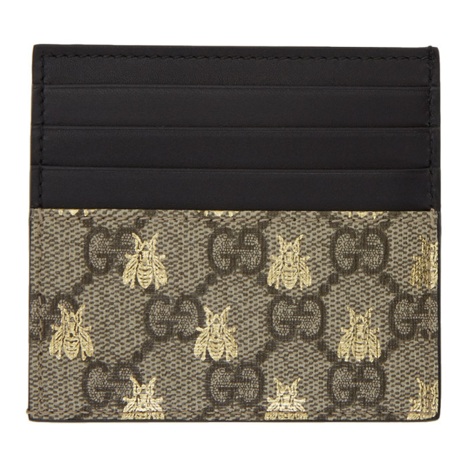 tyv Hotellet navneord Gucci Beige GG Supreme Bees Card Holder Gucci