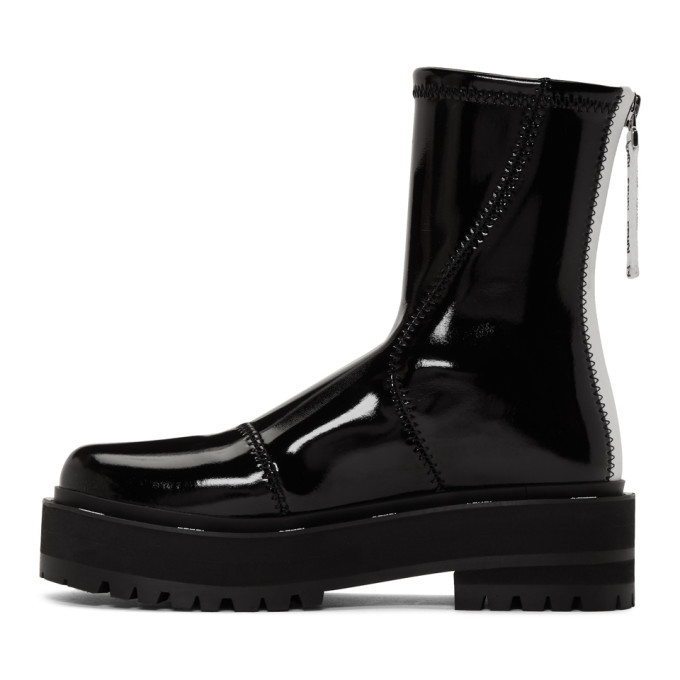 faux leather biker boots