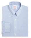 Brooks Brothers Men's Traditional Extra-Relaxed-Fit Dress Shirt, Non-Iron Houndstooth | Light Blue