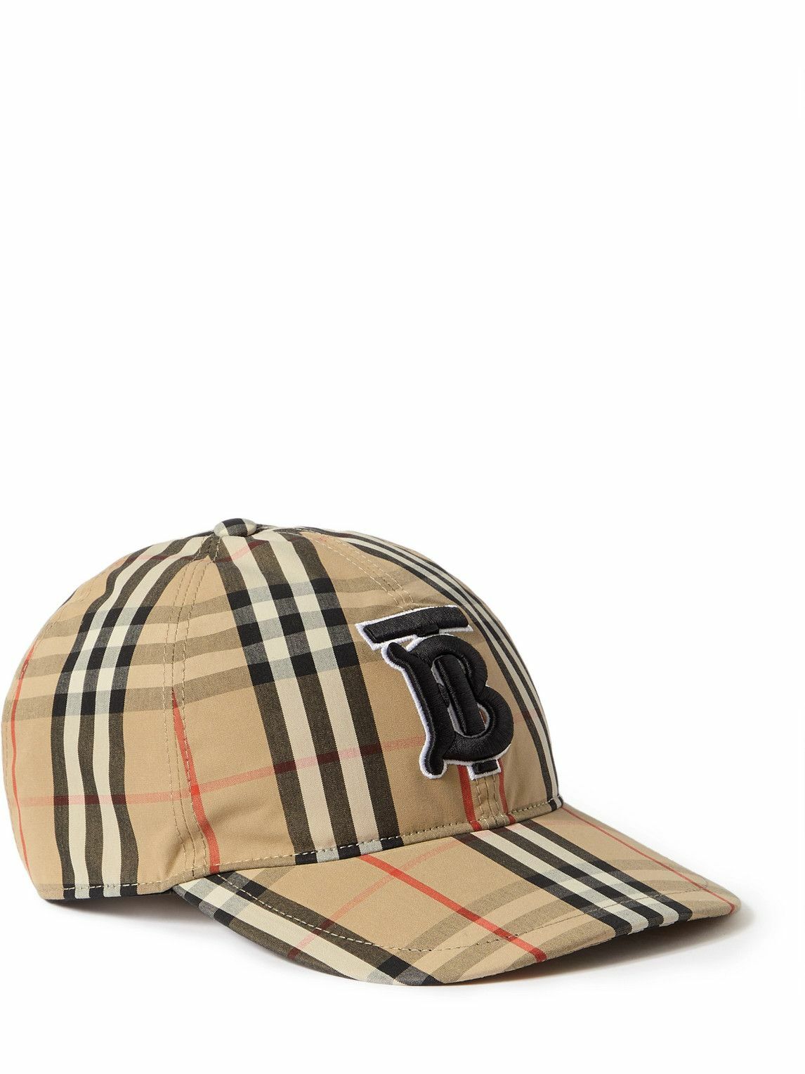Photo: Burberry - Logo-Embroidered Checked Cotton Oxford Baseball Cap - Neutrals