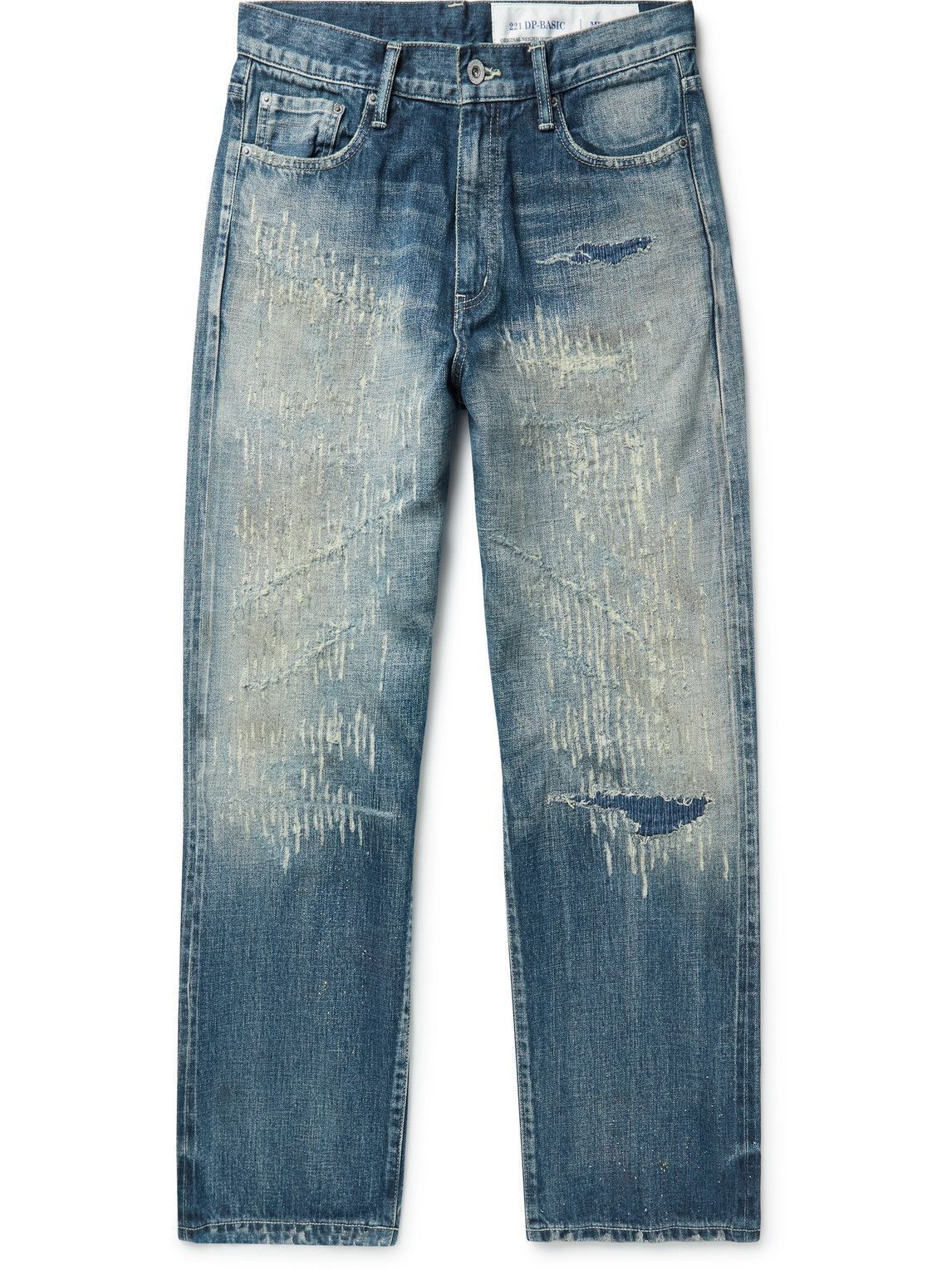 Neighborhood - Savage Deep-Basic Straight-Leg Distressed Selvedge Jeans ...