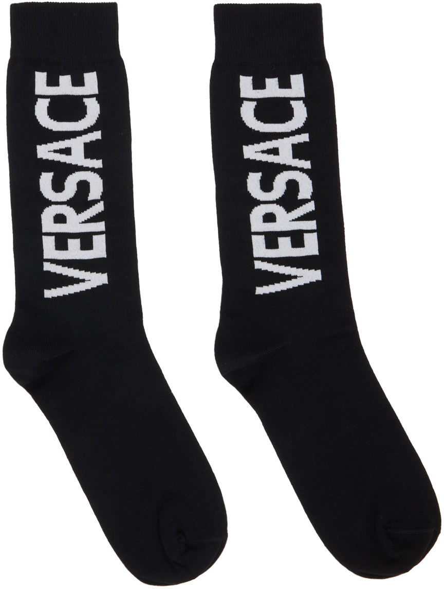 Versace Black Logo Socks Versace