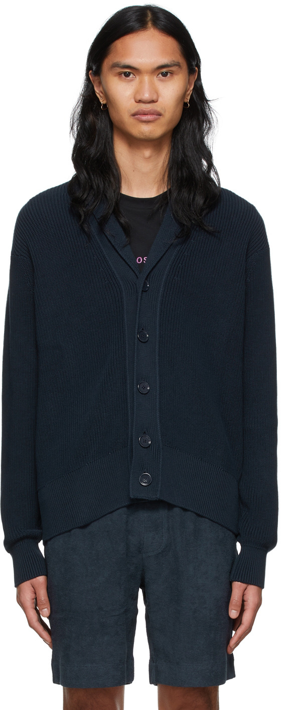 Boss Navy Cotton Cardigan BOSS