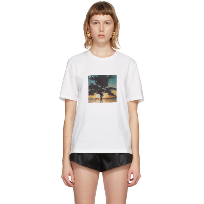 Saint Laurent White VHS Sunset T-Shirt Saint Laurent