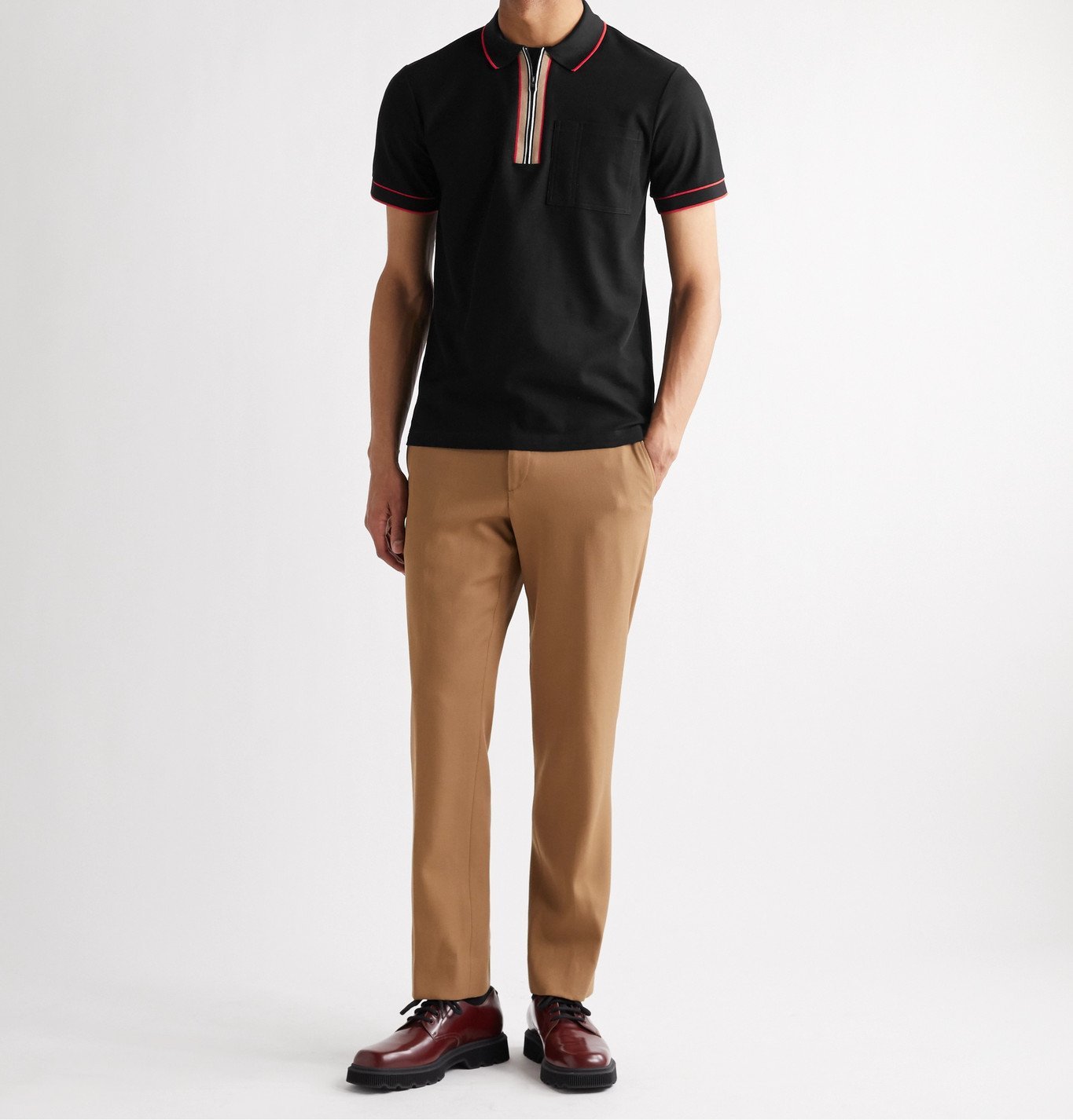 burberry zip polo