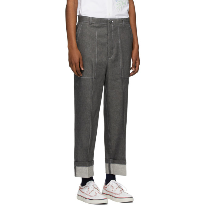 Thom Browne Grey Patch Pocket Jeans Thom Browne